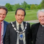 President Paul welcomes Fr Steven and the new Town Mayor, our own Danny Favor...