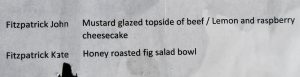 The source of John's confusion over his 'figgy pudding' / salad
