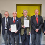 Richard and Wladek with their 40 year scrolls - and Circle dignatories