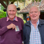 Outgoing President Pat receives his Presidential 'miniature' from new President Larry