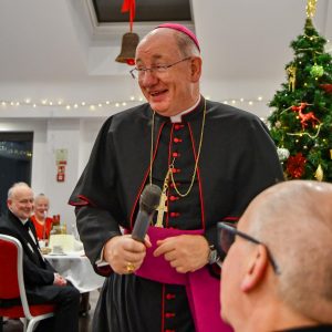 Bishop Richard plays a joke on Fr. Jack