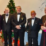 Circle President Larry Newman with National VP Richard Mills, 40 year scroll recipients Richard Hawkins and Max Siwicki, and Bishop Richard